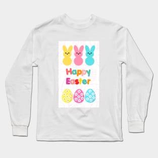 Happy easter with bunny and eggs Long Sleeve T-Shirt